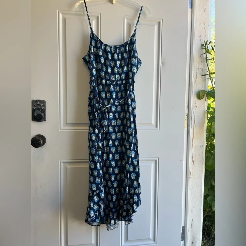 J. Crew Blue Sleeveless Spaghetti Strap Sundress